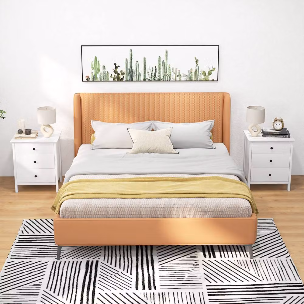 Gymax Compact 3-Drawer Storage Chest and Bedroom Nightstand in White – 2