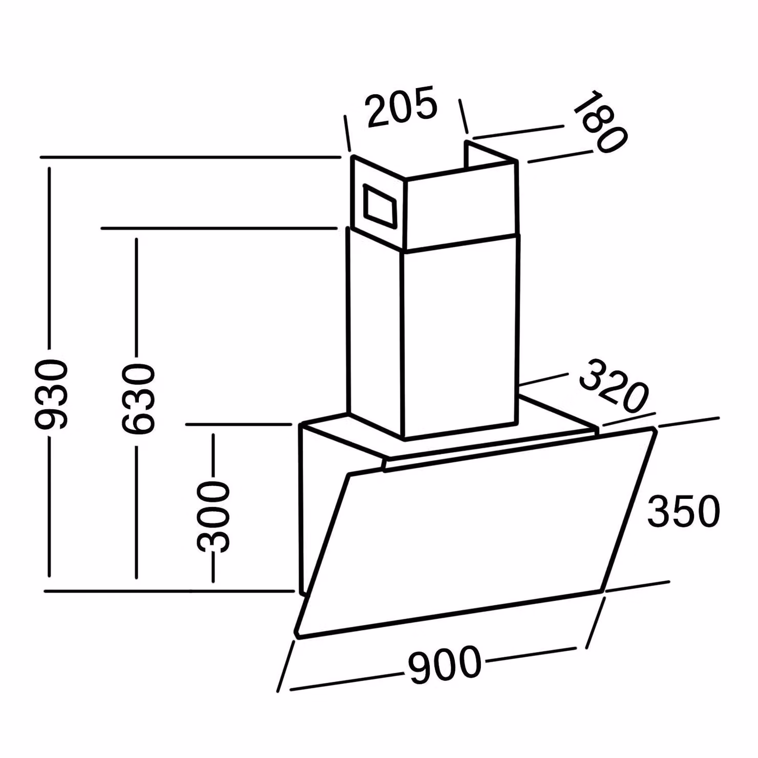 SIA Black Angled Cooker Hood Kitchen Extractor Fan TAG90BL – 2
