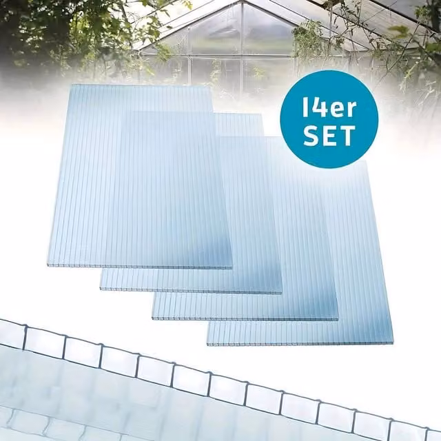 KORVIXA Clear Polycarbonate 4mm Greenhouse Replacement Sheets, W: 120 cm, H: 90 cm