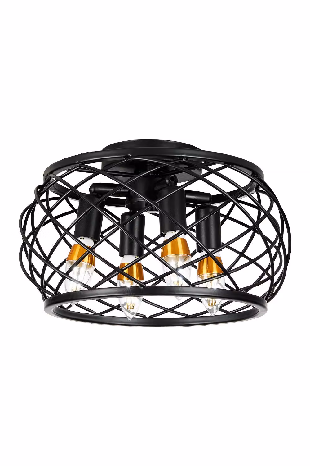Living and Home Industrial Style Black Metal Ceiling Light – 2
