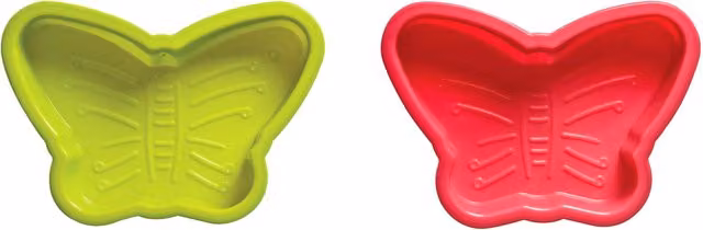 Orsina Set of 2 Butterfly Silicone Cake Moulds, Non-Stick, Pink and Green