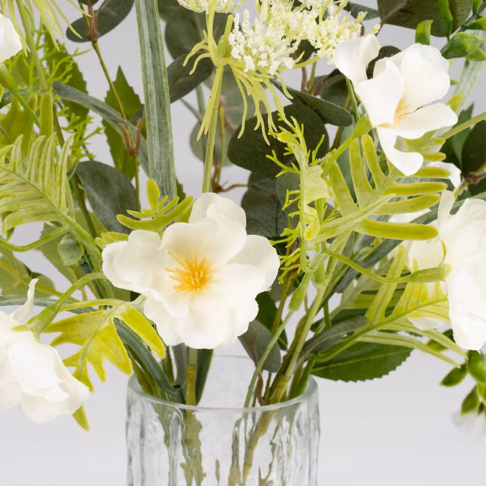 Scottish Everlastings Ltd White Floral and Eucalyptus Tabletop Arrangement, Height: 43 cm – 2