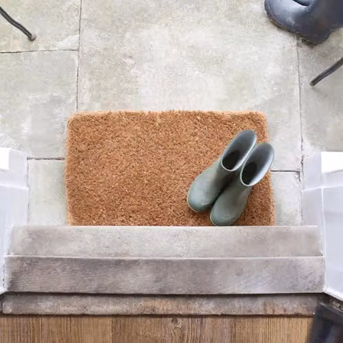 Nicola Spring Handmade Coir Door Mats, Pack of 2, Brown and Beige, W: 60 cm, D: 40 cm – 2