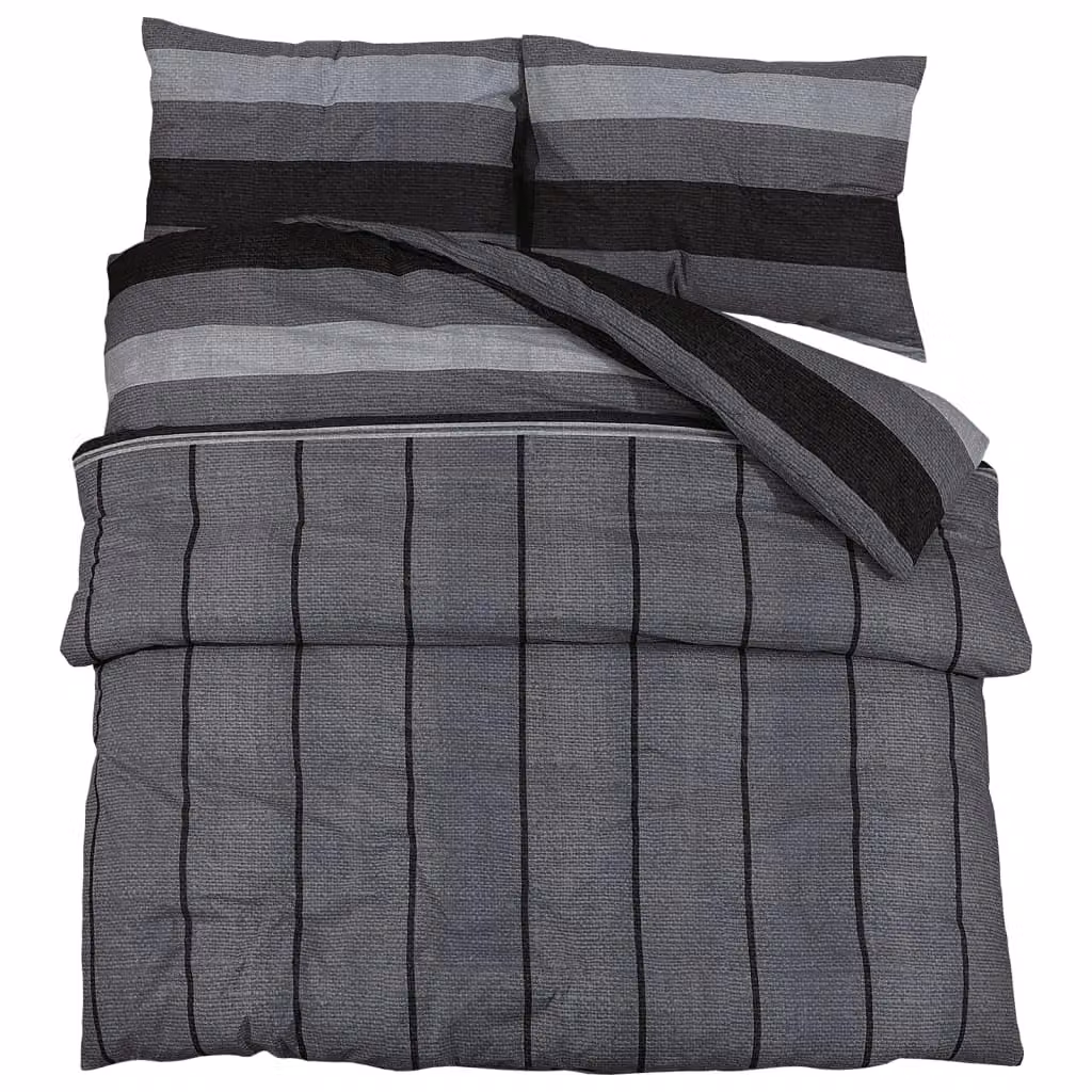 Berkfield Home Cotton Duvet Cover and Pillowcase Set in Grey, 200 x 200 cm – 2