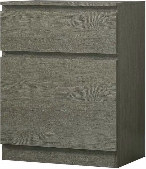KORVIXA Grey Bedside Cabinet with 1 Door and 1 Drawer
