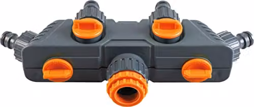 St Helens Home & Garden 4 Way Tap Adaptor with Flow Control, Grey, 1/2 inch