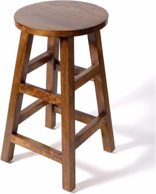 Elm Home And Garden Solid Mango Wood Breakfast Bar Stool in Dark Brown – 1