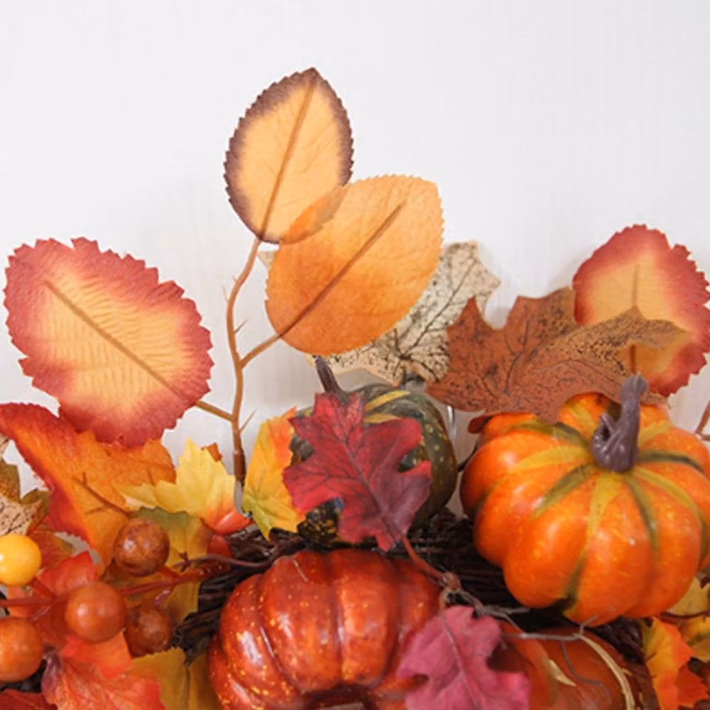 Garden Sanctuary Orange Artificial Autumn Maple Leaves Hanging Swag for Halloween and Thanksgiving Decor – 5