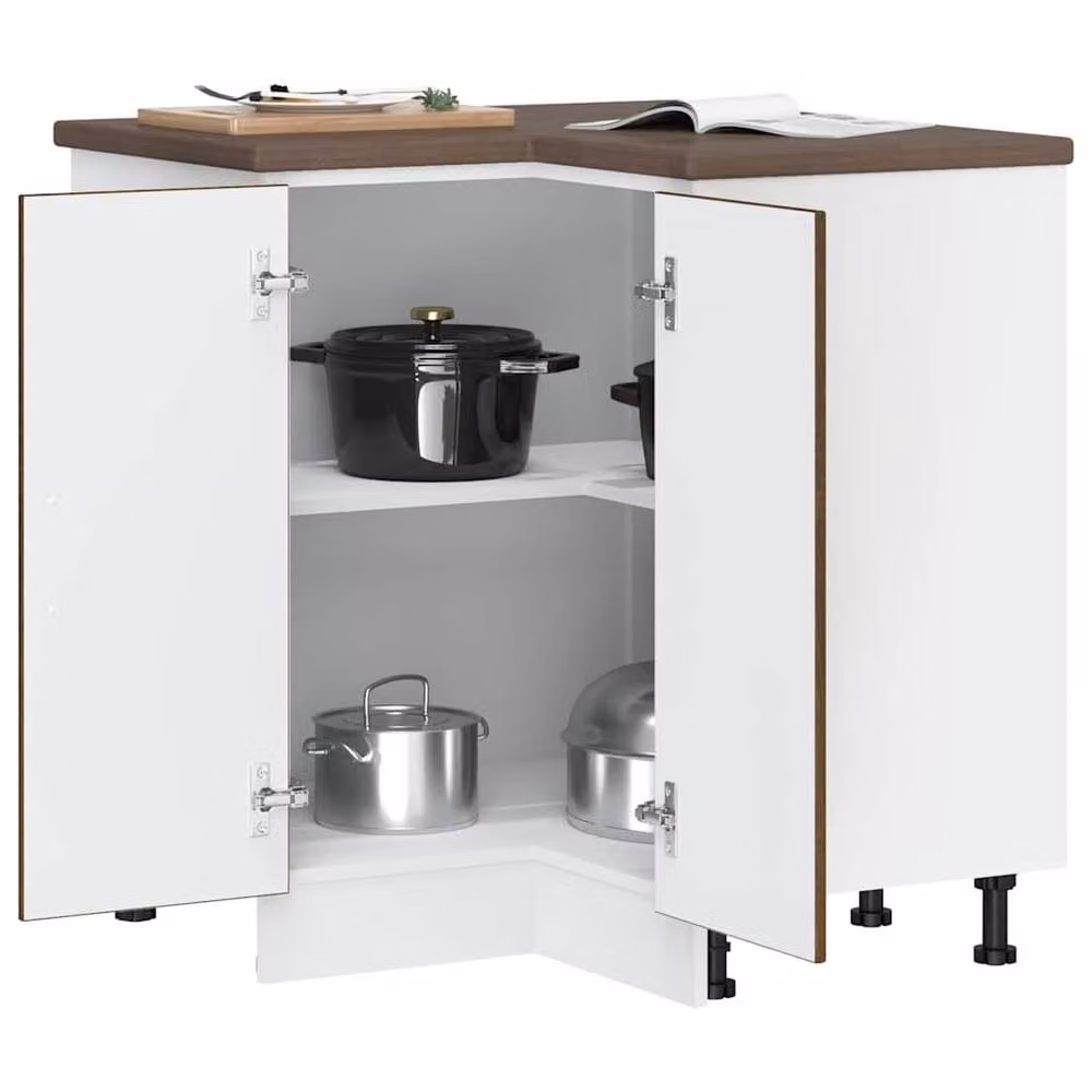 Berkfield Home Lucca Kitchen Corner Base Cabinet in Brown Oak Engineered Wood – 2