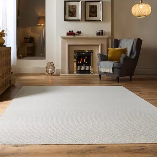 My Mat Sculptured Honeycomb Ivory Geometric Rug, W: 200 cm, L: 290 cm – 2