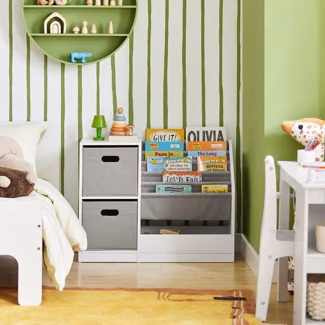 SoBuy Children's Sling Bookcase Storage Shelf in White