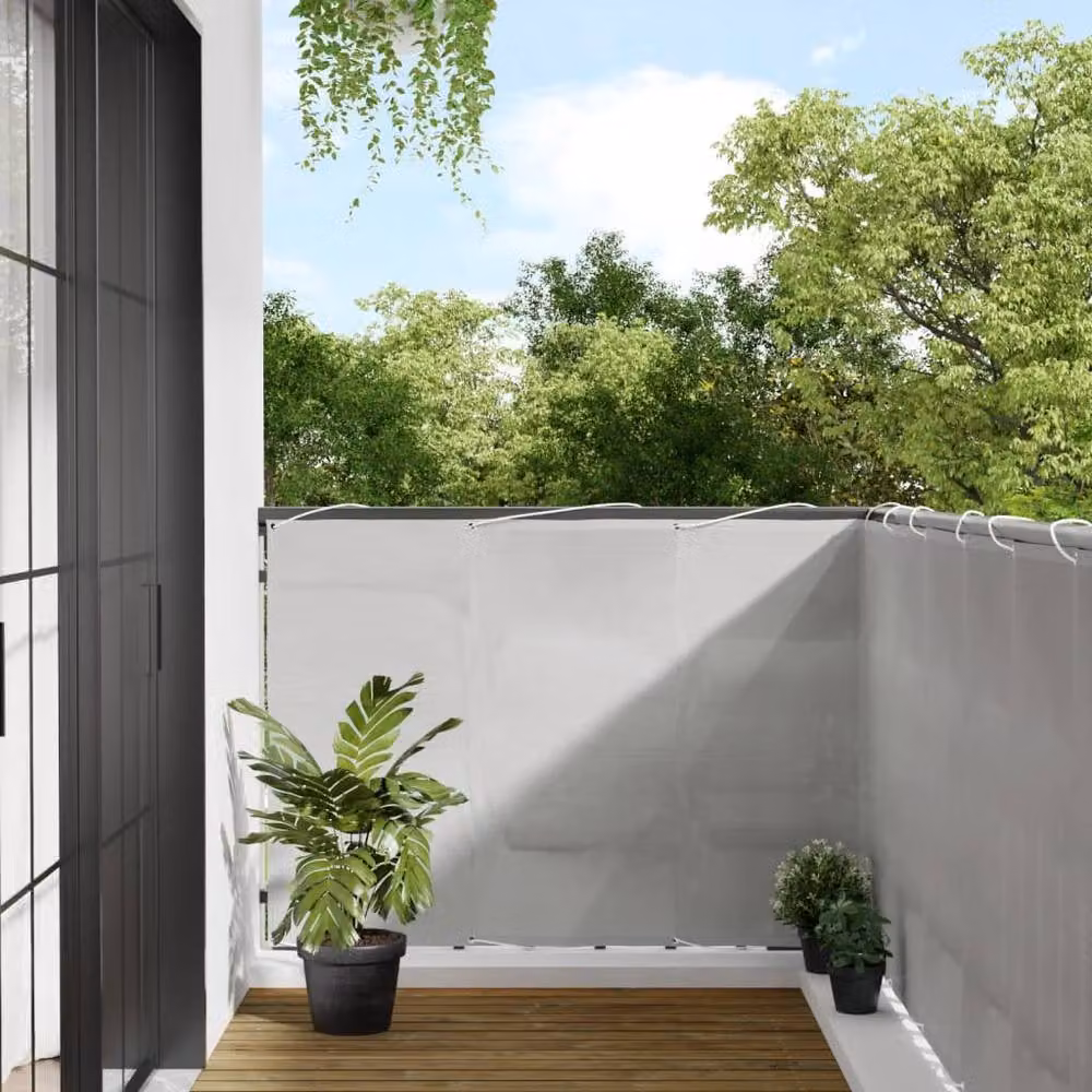 Berkfield Home Balcony Screen in Light Grey, 120 x 300 cm, 100% Polyester Oxford – 2
