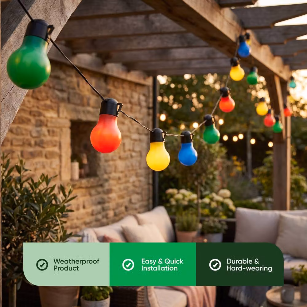 Gardenwize 10 Piece Solar Powered Multicolour Tropical Globe String Lights – 2