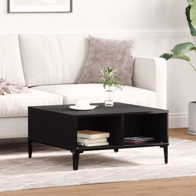Berkfield Home Black Oak Coffee Table, W/D/H: 60 x 60 x 30 cm – 1