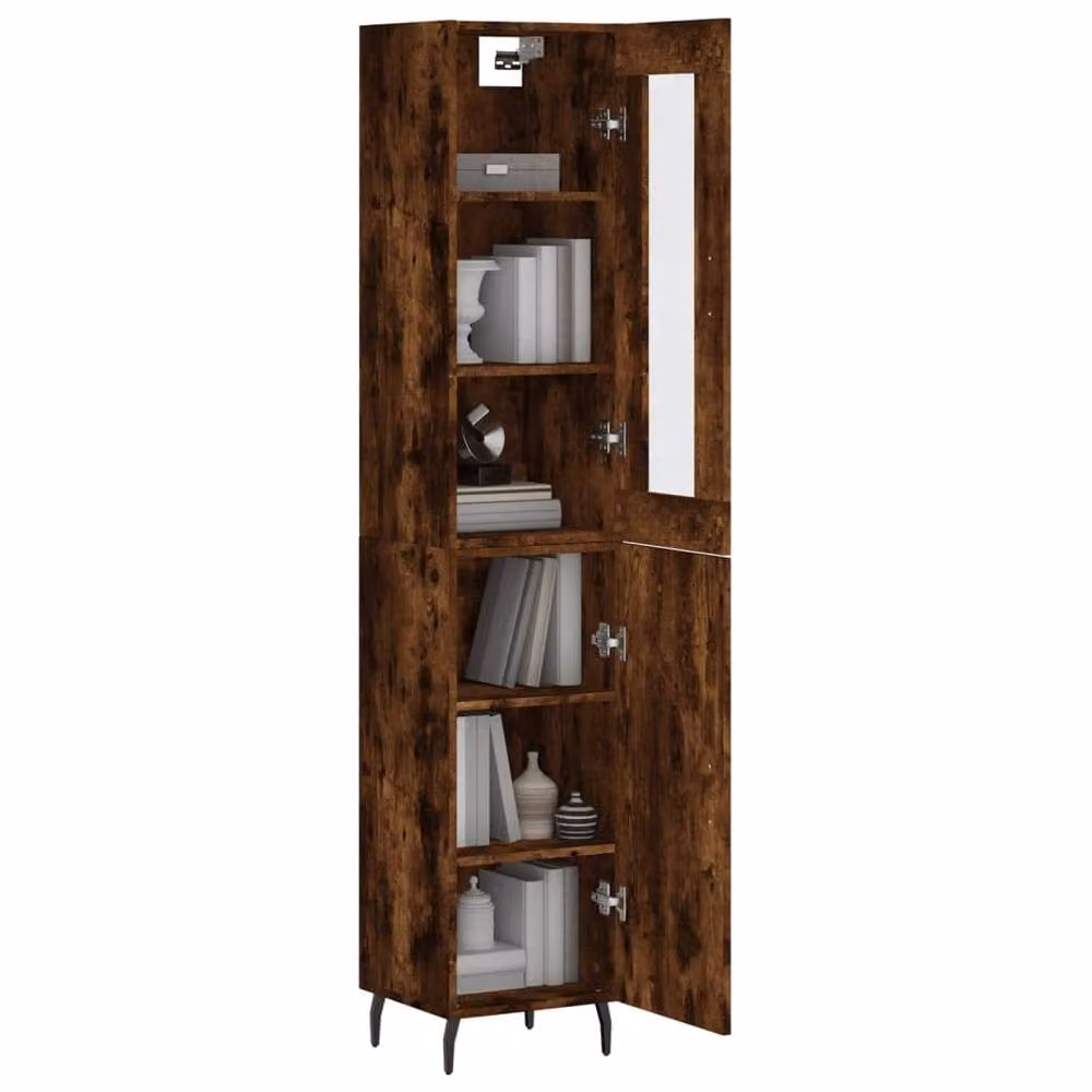 Berkfield Home Highboard in Smoked Oak, Brown, W/D/H: 34.5 x 34 x 180 cm – 3