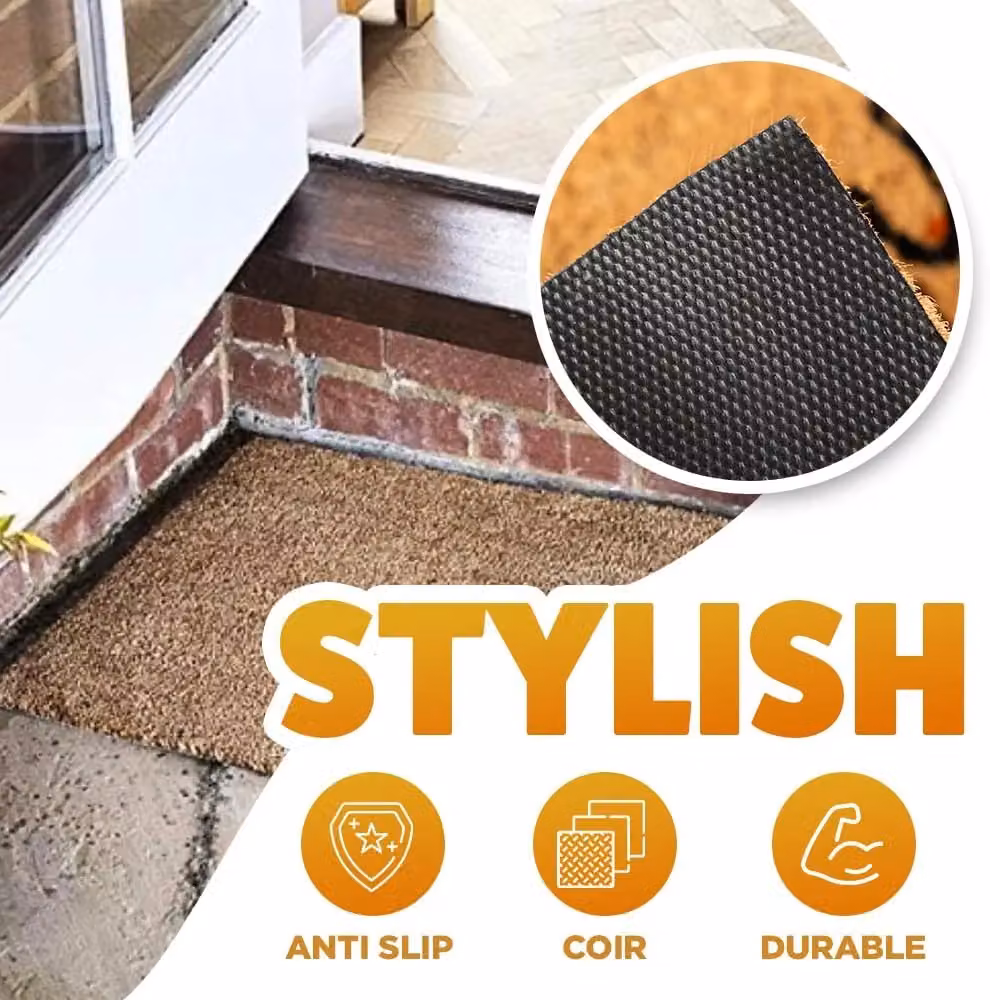 Marco Paul Heavy Duty Coir Door Mat in Beige, Rectangular, W/D/H: 75 x 45 x 1 cm – 5