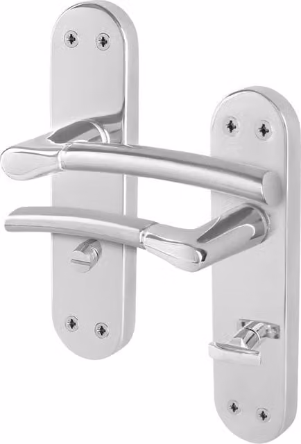AFIT Boston Backplate Chrome Satin Nickel Bathroom Handle Pair, W: 15 cm x H: 15 cm – 1