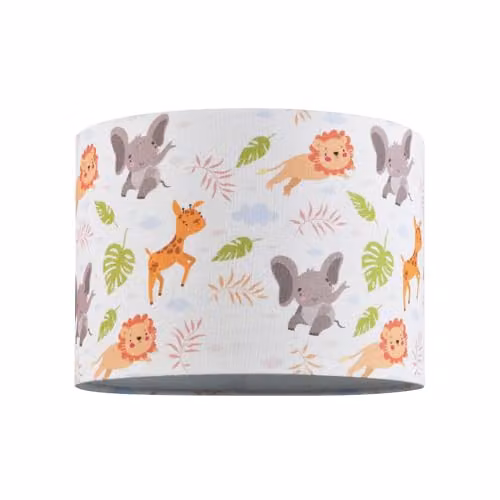 Happy Homewares Modern Multicolour and White Fabric Cylinder Lamp Shade, Diameter: 25 cm