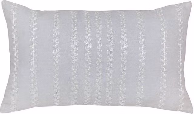 Sanderson Etchings & Roses Floral Cotton Cushion in Silver, W: 50 cm, H: 30 cm