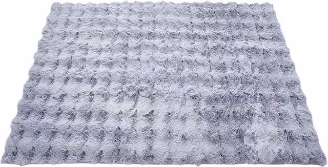 Livingandhome Knitted Faux Rabbit Fur Sofa Cover in Grey