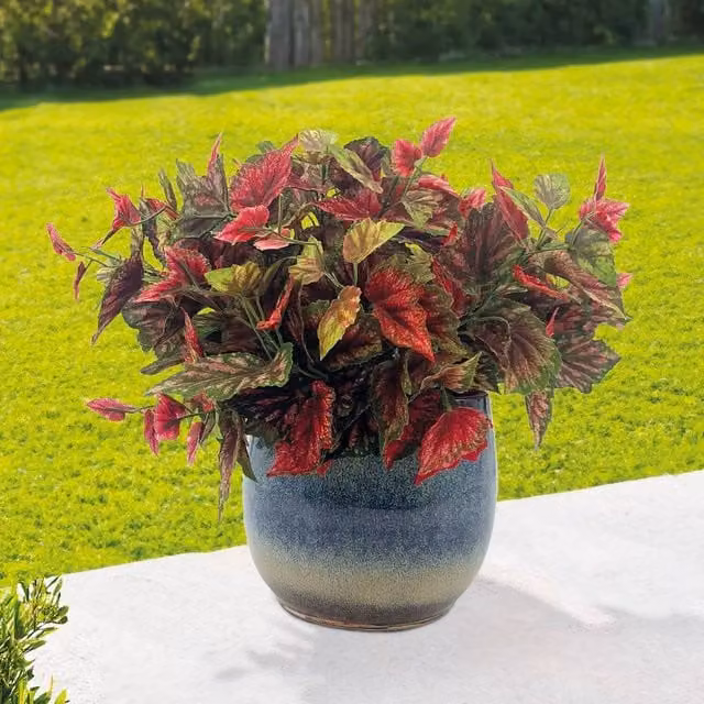Gainsborough Set of 3 Burgundy and Green Artificial Coleus Leaf Picks in Fade Resistant Polyester