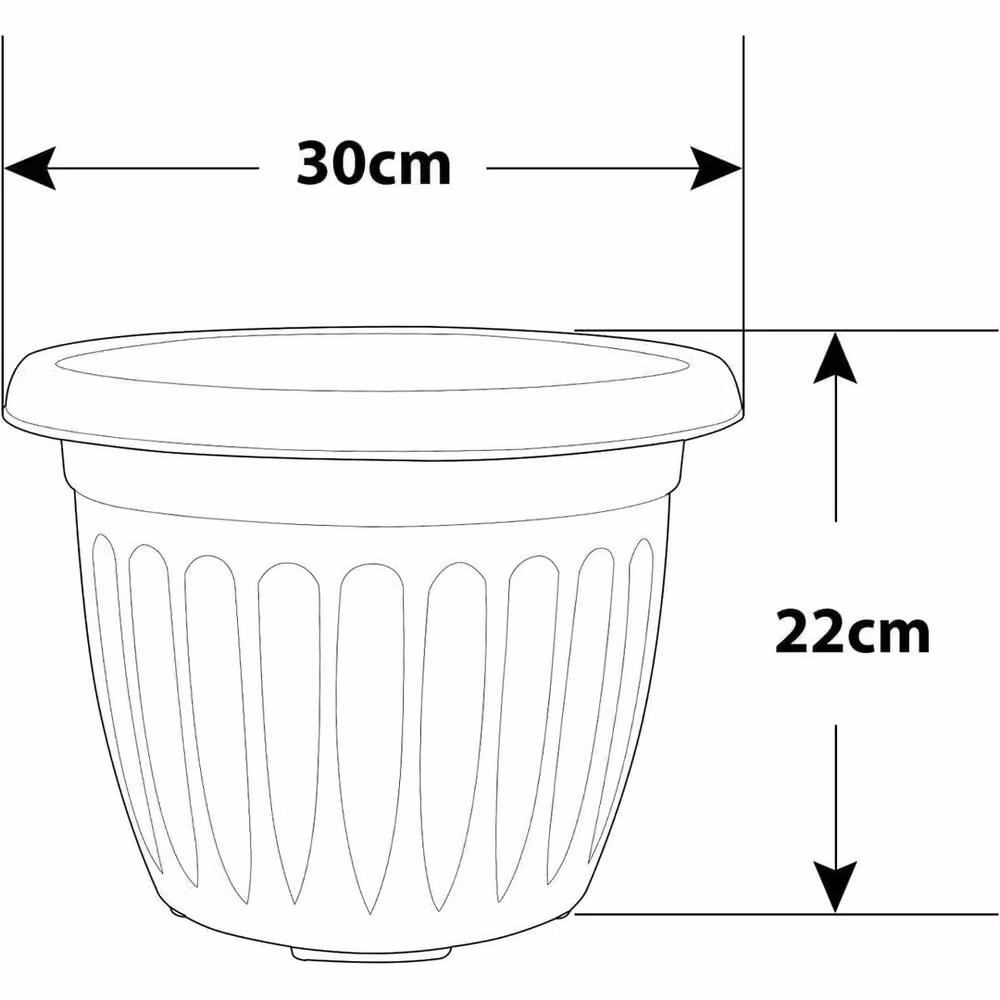 Kelvenix Round Athens Planter Garden Flower Pot, Brown, W/D/H: 30.0 x 22.0 x 30.0 cm – 2