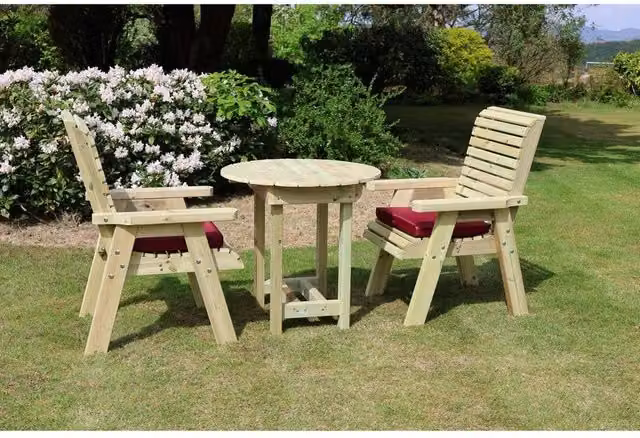 Churnet Valley Garden Furniture Ltd Ergo Bistro Set in Brown, W/D/H: 200 x 80 x 103 cm