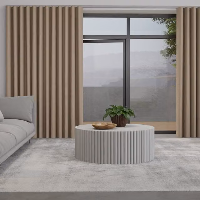 Terrys Iowa Silk Essence Made to Measure Wave Blackout Curtain in Beige