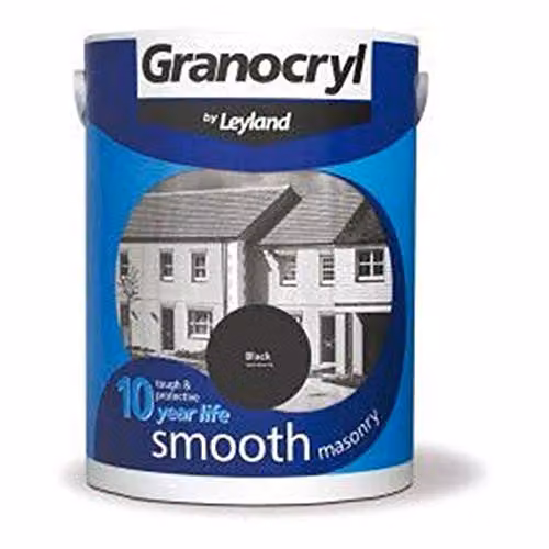 Leyland Granocryl Exterior Smooth Masonry Paint in Black, 2.5L
