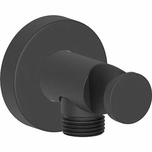 Duravit Connection Elbow for Hose with Shower Head Holder and Round Rosette, Matte Black – 1