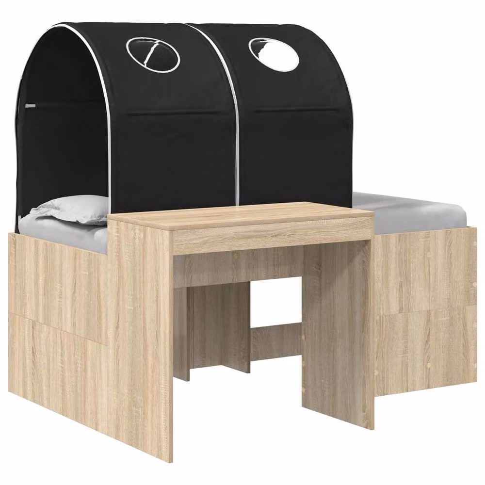 Berkfield Home 3-Piece Bed with Tunnel in Artisan Oak and Black Engineered Wood, Brown – 2