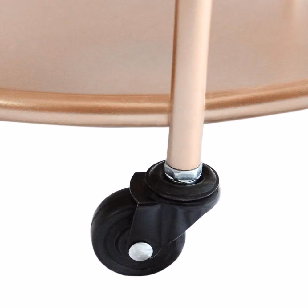 Monstershop Art Deco Rose Gold Lacquered Metal Drinks Trolley Bar Cart, W/D/H: 40 x 40 x 66 cm – 3