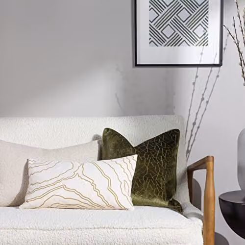 Hoem Elise Graphic Rectangular Cushion, Brown, W: 50 cm, H: 30 cm – 2