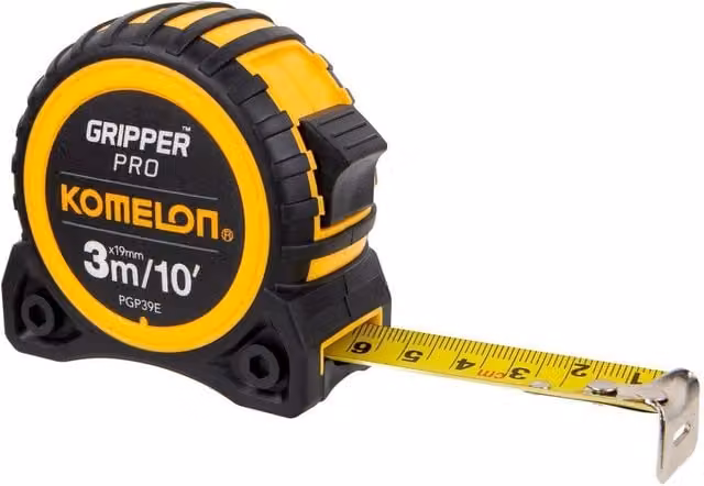 Komelon Gripper Tape Measure in Yellow and Multicolour