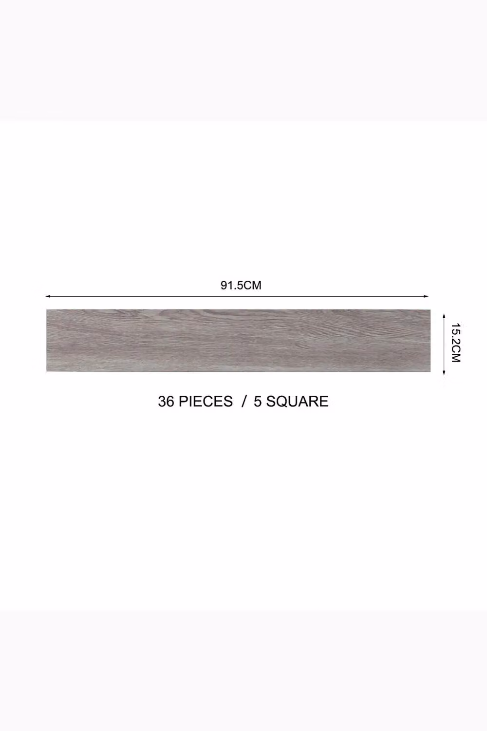 Living and Home 36-Piece Self-Adhesive Waterproof PVC Wood Grain Effect Flooring in Grey Oak, 5m² Pack – 3