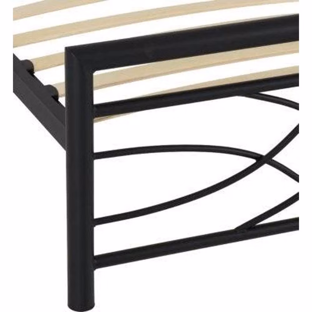 PAWNORA Modern Metal Single Bed Frame in Black, W/D/H: 90 x 190 cm – 3