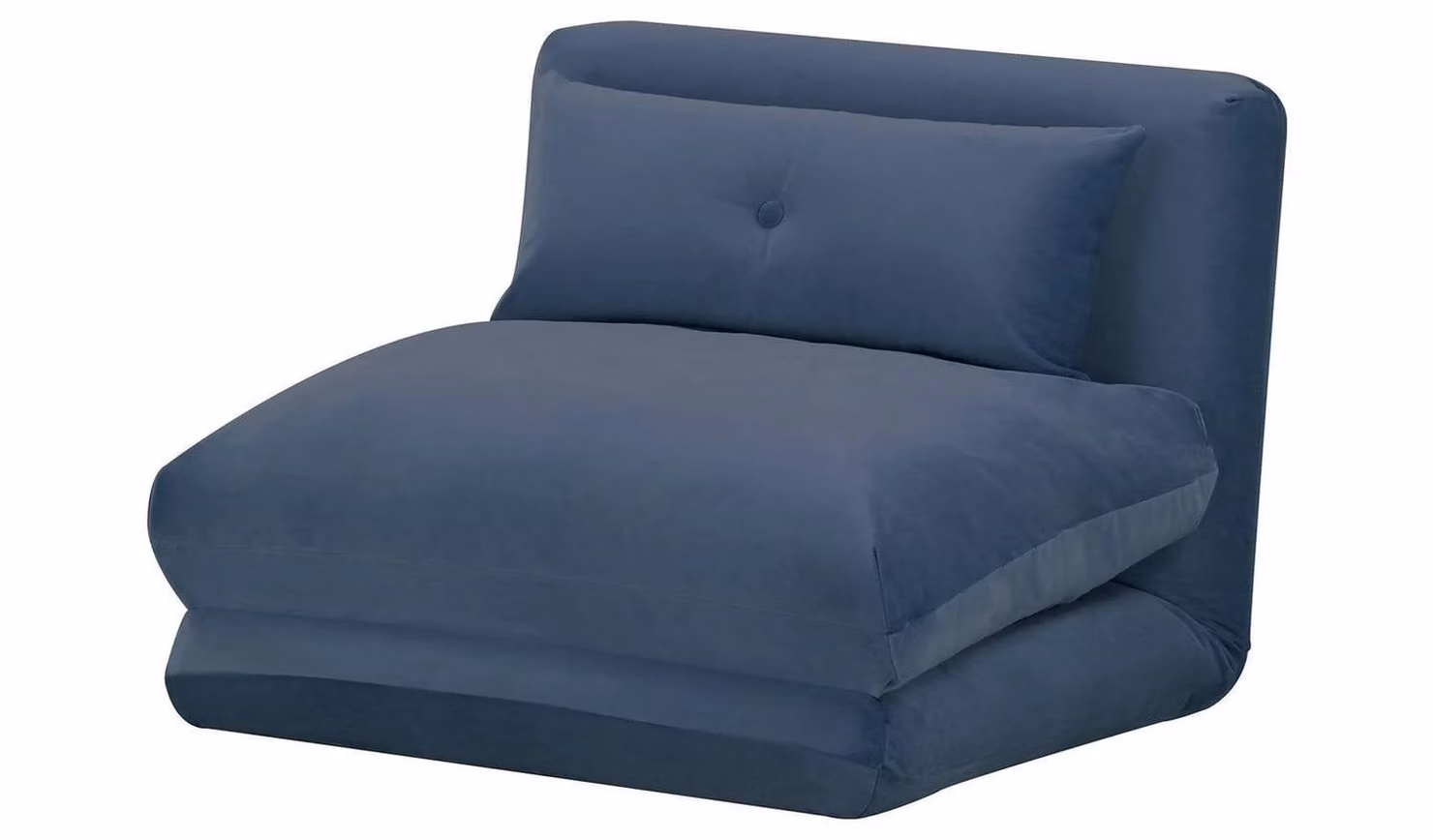 Lexi Single Navy Blue Velvet Foldable Chairbed with Armrests