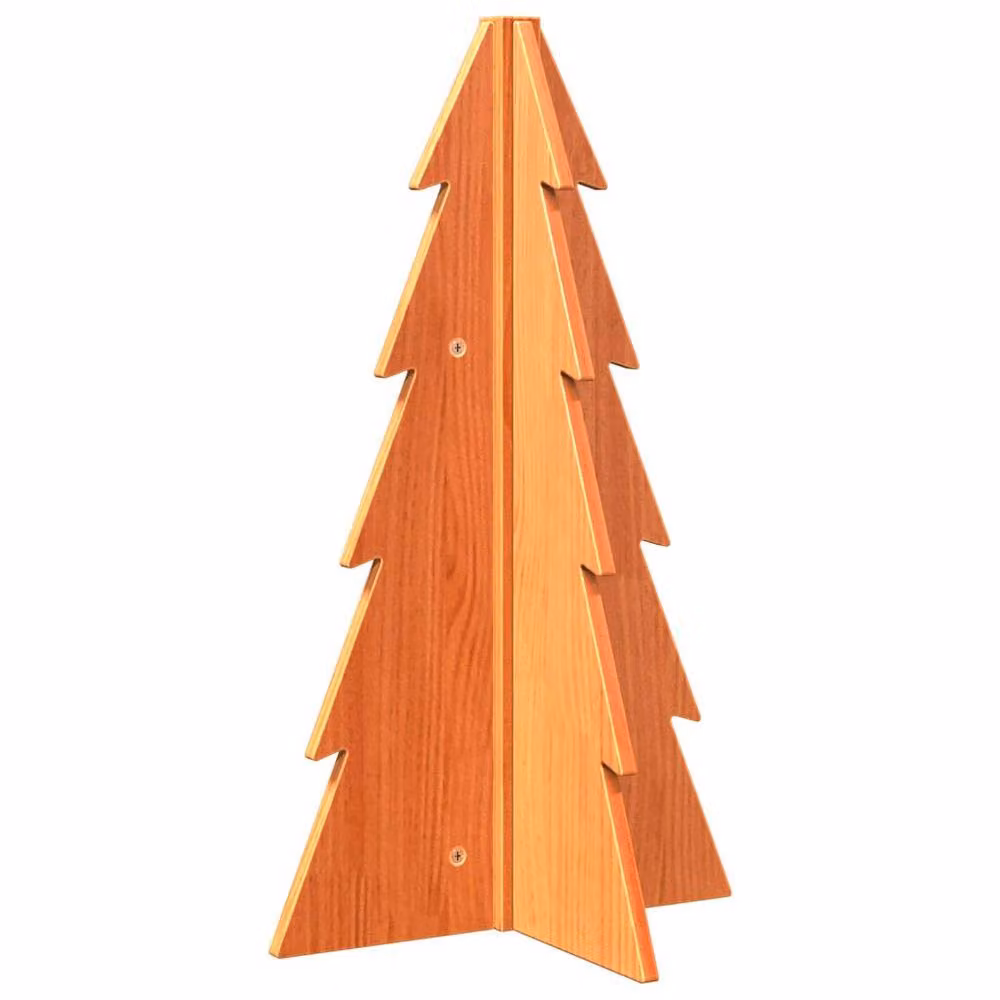 Berkfield Home Festive Wooden Tabletop Christmas Tree in Wax Brown, H 69.5 cm x W 40 cm x D 40 cm – 3