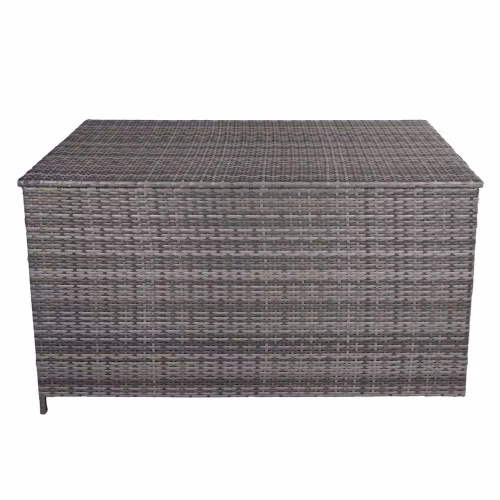 Monstershop Rattan Storage Box in Grey with Soft-Close Lid and Castors, 582L – 3