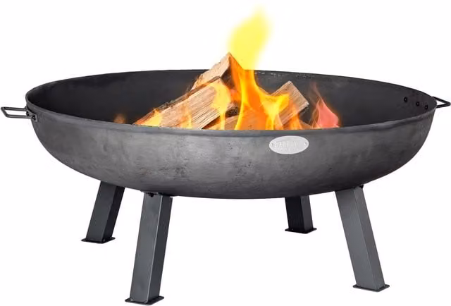 Harbour Housewares Cast Iron Fire Bowl in Black, Diameter: 100 cm