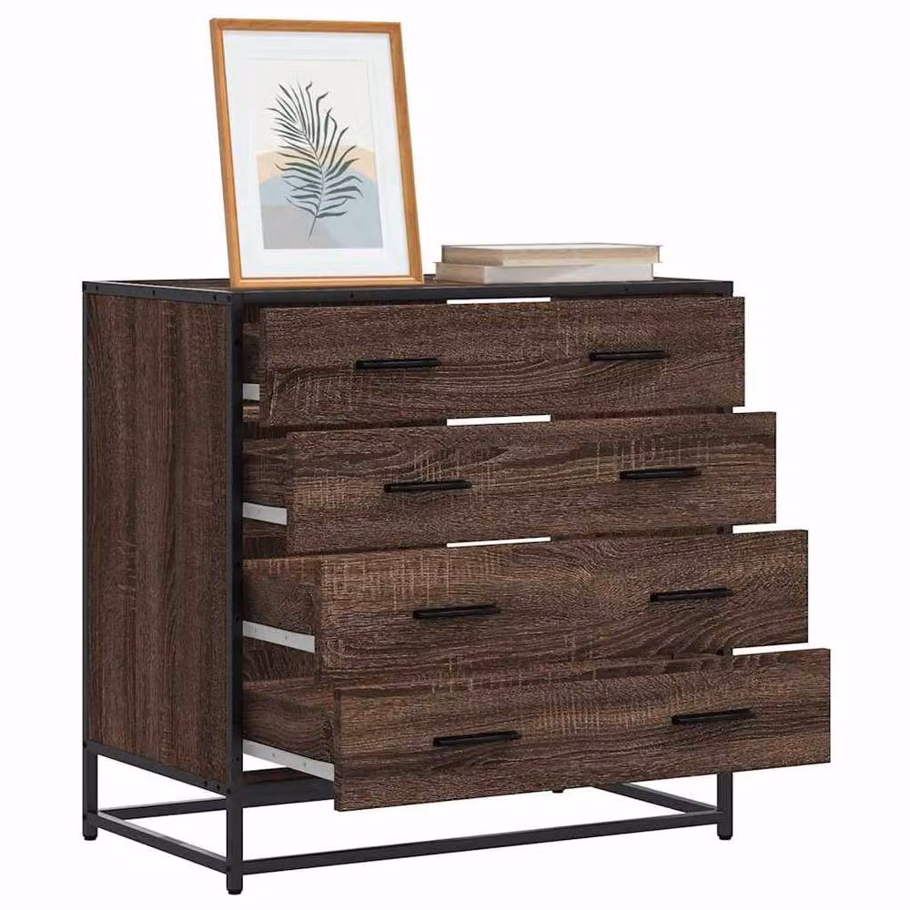 Berkfield Home Brown Oak Drawer Cabinet, W/D/H: 70 x 41 x 70 cm – 2