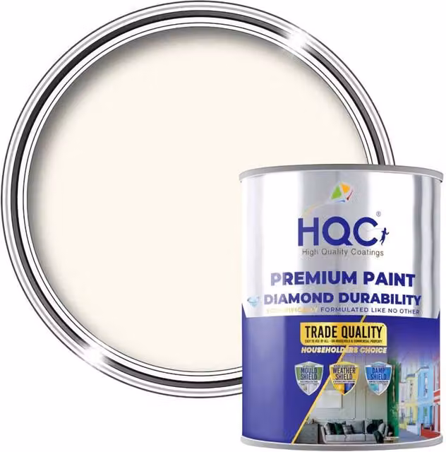 HQC PAINTS Weatherproof Water Based Garden Paint in Ivory, 20L – 1