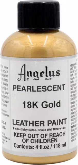 Angelus Gold Pearlescent Acrylic Leather Paint, 118 ml