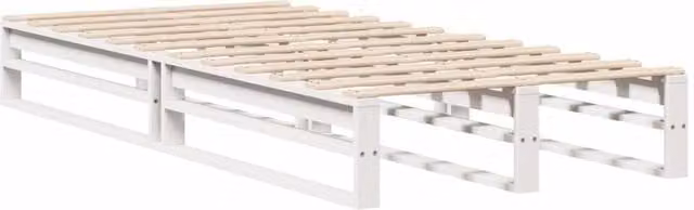 Berkfield Home Modern Single Solid Wood Bed Frame, White, W/D/H: 90 x 190 cm