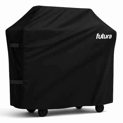 Futura Waterproof Heavy Duty BBQ Cover for Gas and Charcoal Grills, Black, W/D/H: 183 x 66 x 130 cm – 1