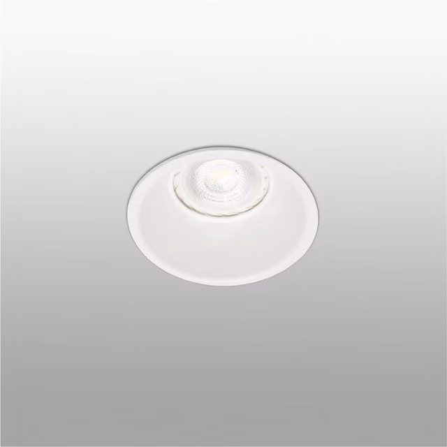 Netlighting Gas Round Recessed Spotlight in White with GU10 Bulb Holder