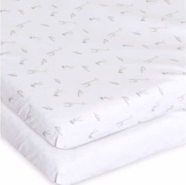 Chicco Forever Cloud 2-Piece White Cotton Crib Set with Fitted Sheet – 1