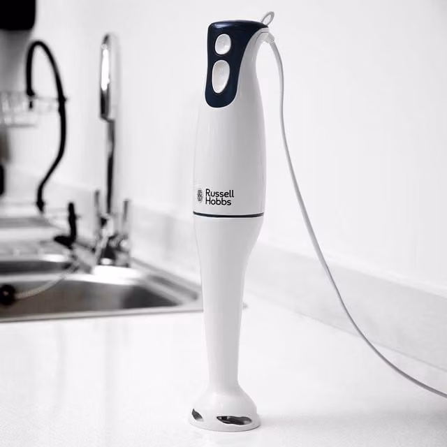 Russell Hobbs 200W Food Collection Electric Hand Blender with Pulse Function, White