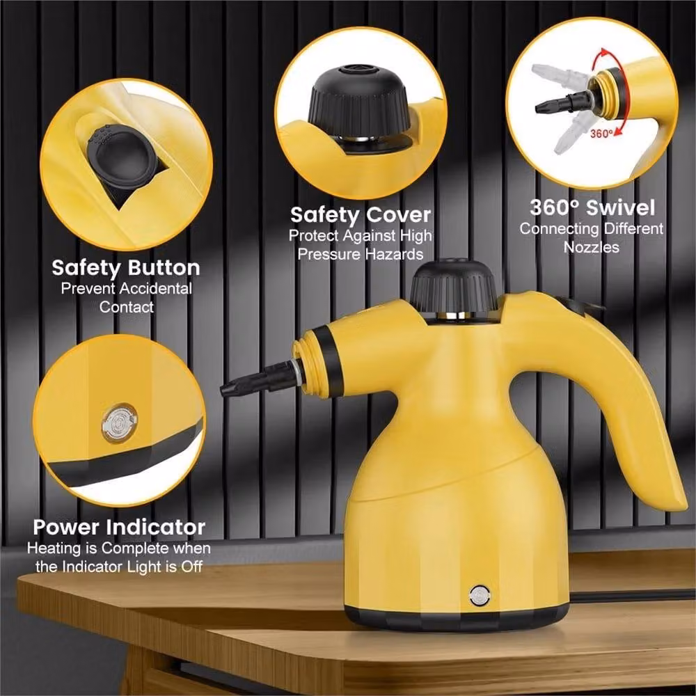 Nordara Handheld Steam Cleaner, 1000W, 3 Bar Pressure, Yellow – 2