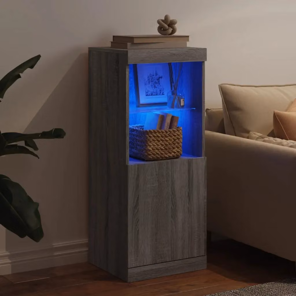 Berkfield Home Modern Grey Sonoma Sideboard with Integrated LED Lights, W/D/H: 41 x 37 x 100 cm – 3